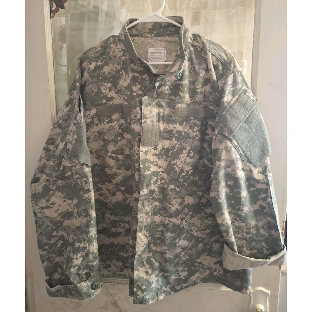 Army Combat Uniform Coat Team Soldier Certified Gear Large Regular Camo READ